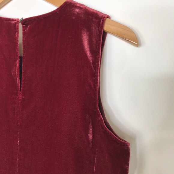 J. Crew Burgundy Red Velvet Sleeveless Peplum Blouse Top size 4 NEW - Picture 13 of 14